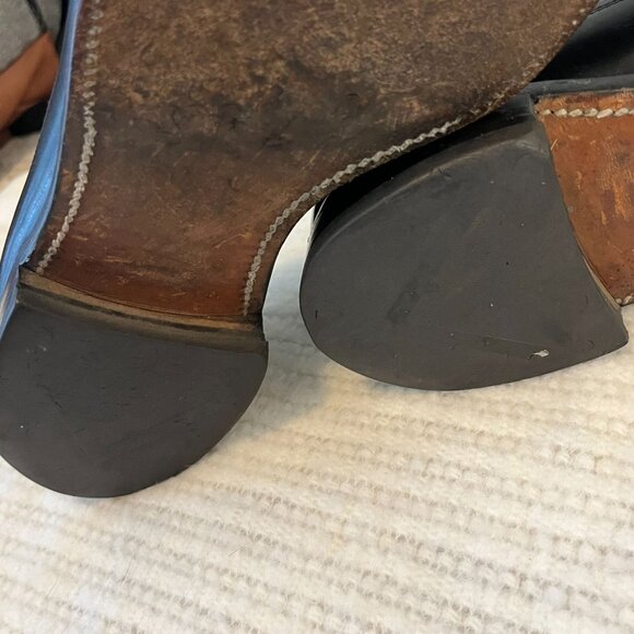 Allen Edmonds Berwick Tasseled Wing TIp Slip-on Black Loafers Vintage Size 8.5 B - Picture 10 of 10